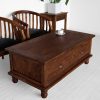 Square Cofee Table With 4 Drawer 100x100