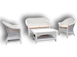 Earnest rattan living set White