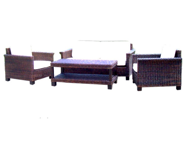 Beverly Croco rattan living set with New Table