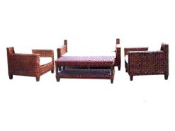 Erlina Croco rattan living set with New Table
