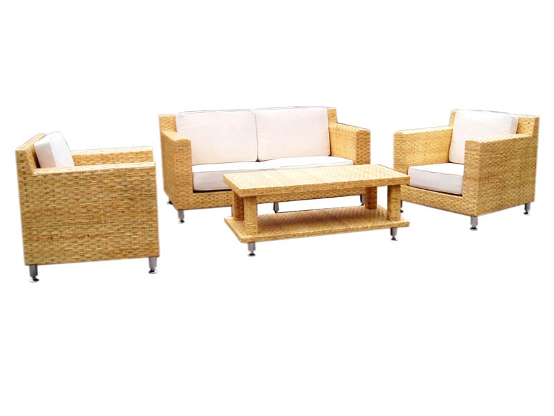 Point rattan living set Natural with New Table