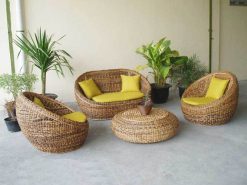 Egg rattan living set