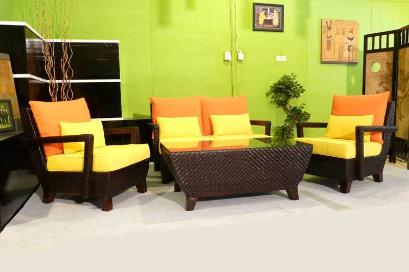 Nero rattan living set
