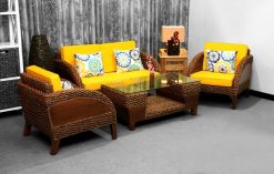 Quarter rattan living set