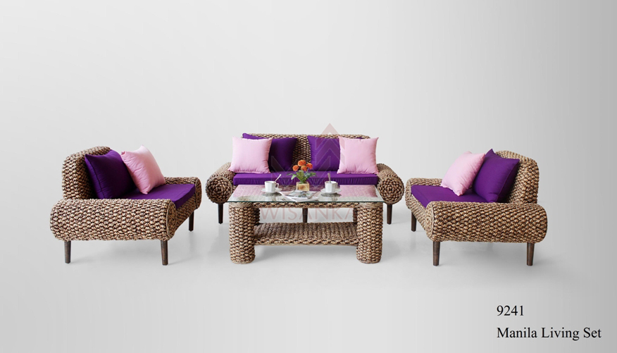 Manila rattan living set