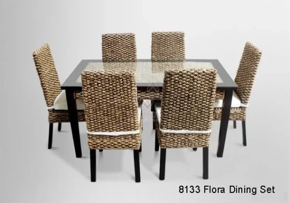 Flora rattan dining set