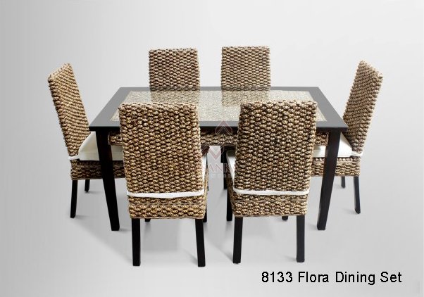 Flora rattan dining set