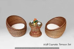 Cayratia Terrassen Rattan Wohnset