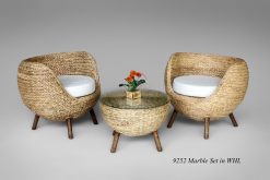 Marble rattan living set