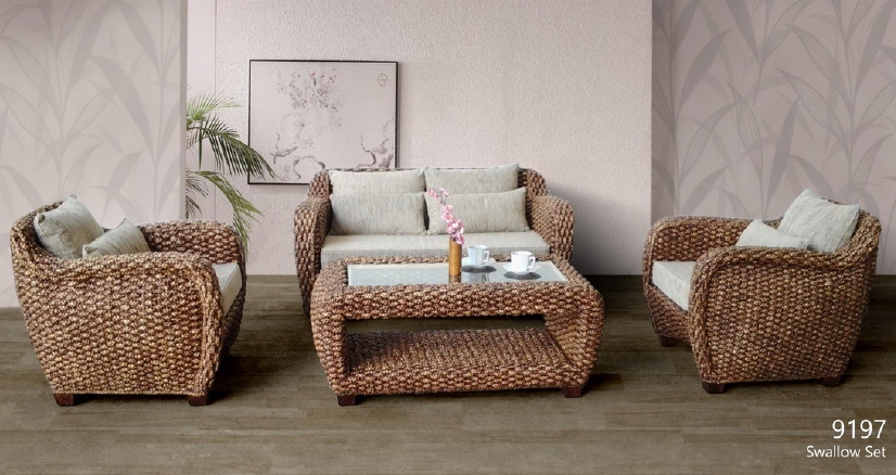 Swallow rattan living set
