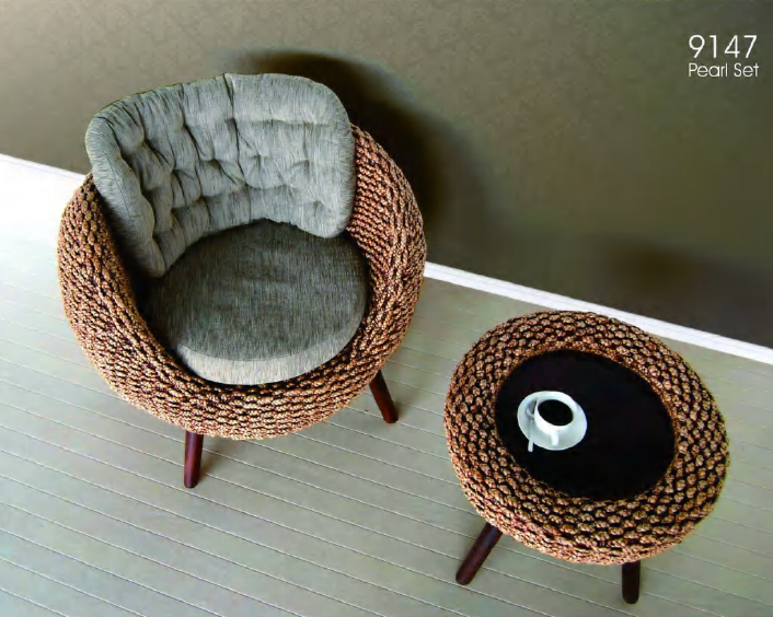 Pearl rattan living set