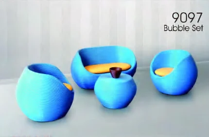 Bubble rattan living set