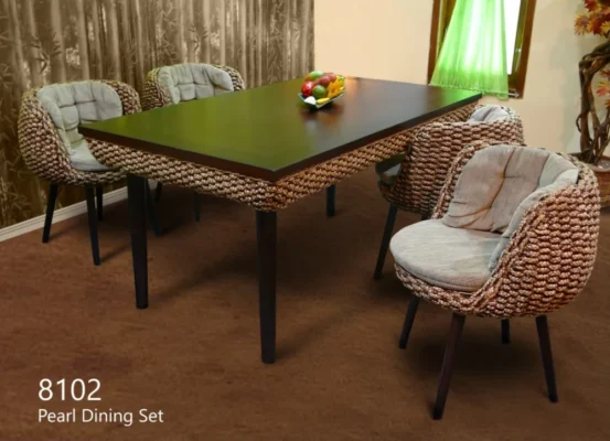 Pearl rattan dining set