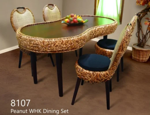 Peanut rattan dining set