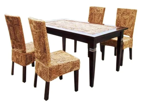 Juego de comedor de ratán Ceska