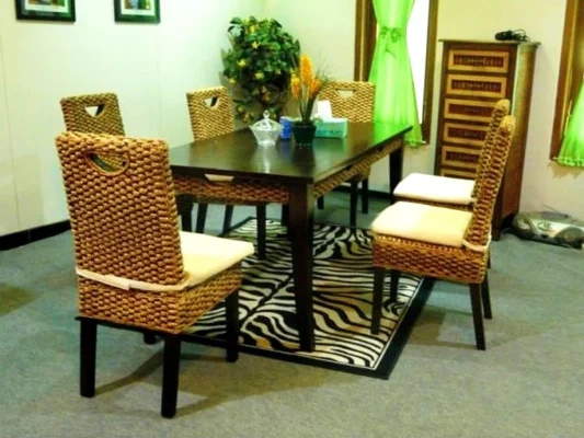 Lavender rattan dining set
