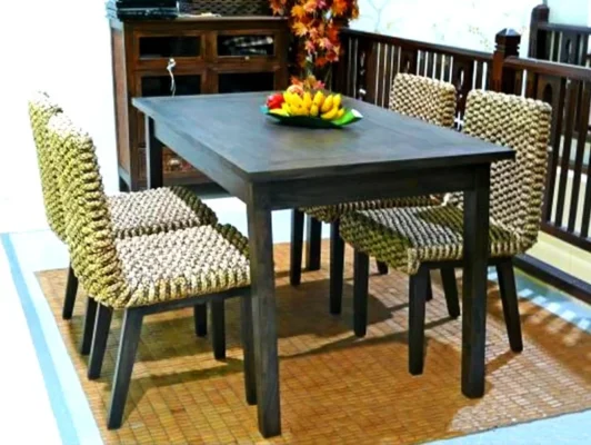 Tania rattan dining set