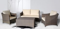 Aqua synthetic rattan living set
