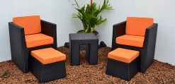 Aspire synthetic rattan living set