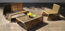 Criss Cross synthetic rattan living set