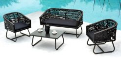 Donna synthetic rattan living set