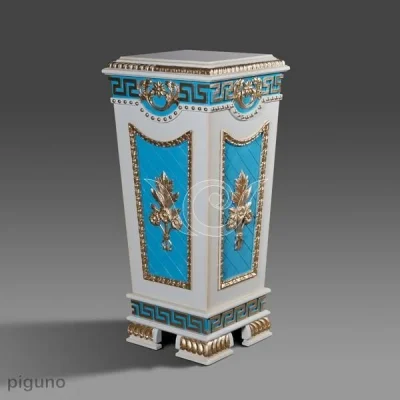 Archie Plant Stand Putih Biru