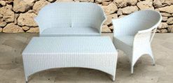 Luna synthetic rattan living set