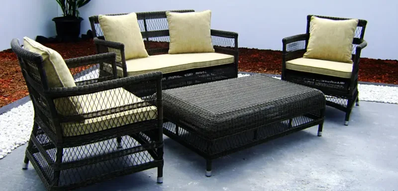 Nairoby synthetic rattan living set