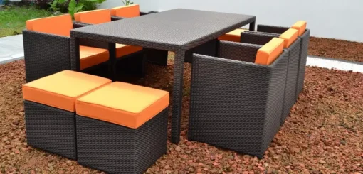 Oreo Synthetic rattan dining set