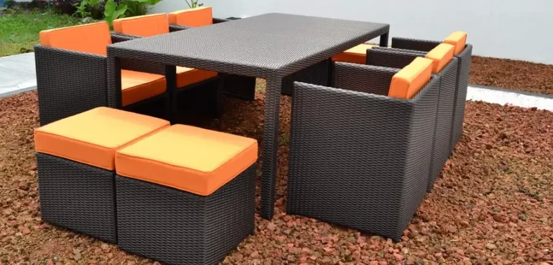 Oreo Synthetic rattan dining set