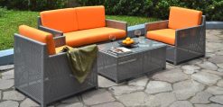 Shikoku synthetic rattan living set