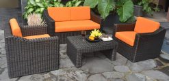 Shimla synthetic rattan living set