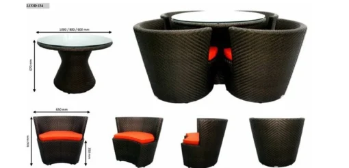 Schweizer synthetisches Rattanessenset