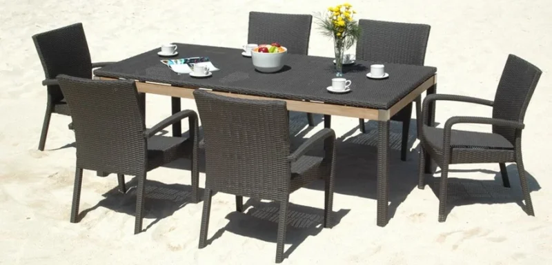 Valerie Synthetic rattan dining set