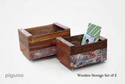 Wooden Storage Box Set of 2