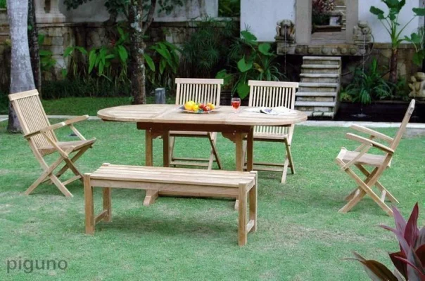 CLS 06-Classic oval table with backless bench set