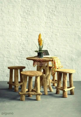 Katana Reclaimed Dining Set with Karawang Table