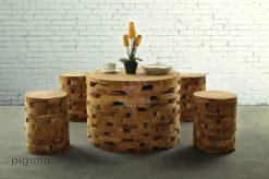 Round Brick Reclaimed Living Set