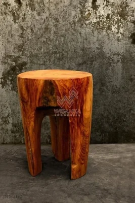 Olive Wooden Stool