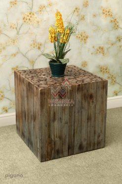 Coin Wooden Side Table