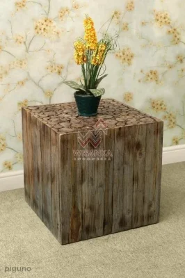 Coin Wooden Side Table