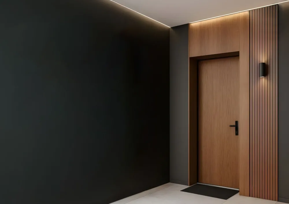 Portae engineered wooden door in a modern interior